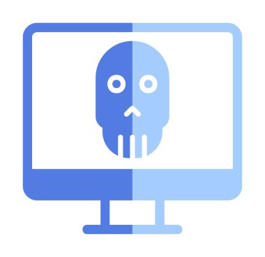 Ölü Bilgisayar Ekran simgesi, vektör illüstrasyonu 