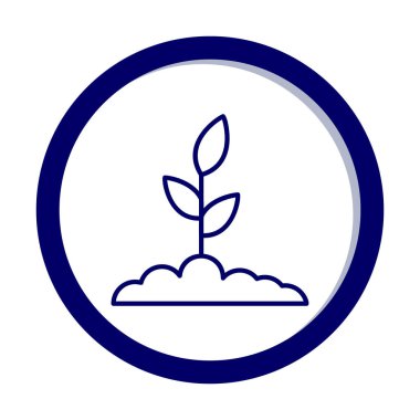 Yer simgesinde büyüyen bitki, vektör illüstrasyonu 