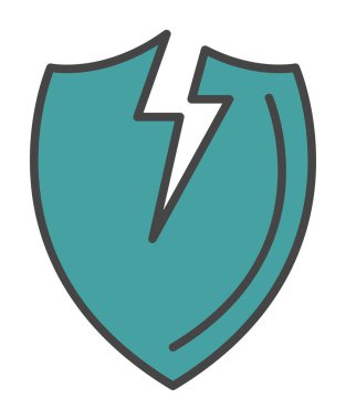 Kırık Kalkan simgesi. vektör illüstrasyonu 