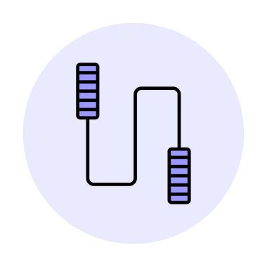 İp sporu ikonunu atlıyorum. Vektör illüstrasyonu 