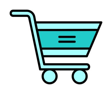  Alışveriş arabası simgesi, vektör çizimi basit tasarım