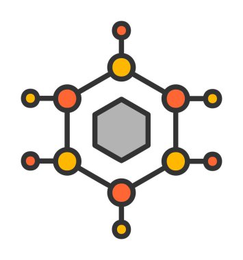 Basit Nanoteknoloji simgesi, vektör illüstrasyonu