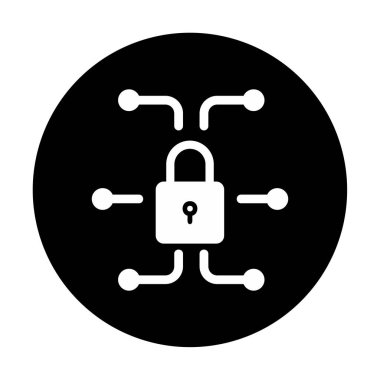 Ağ güvenlik simgesi, vektör çizim 