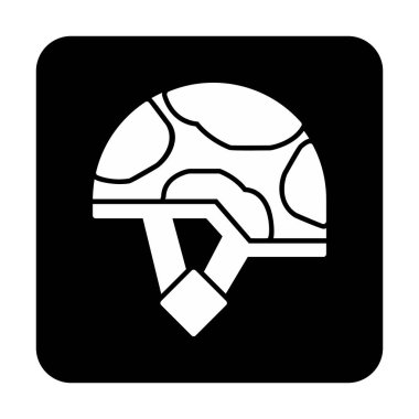 Askeri miğfer vektör renk çizgisi simgesi