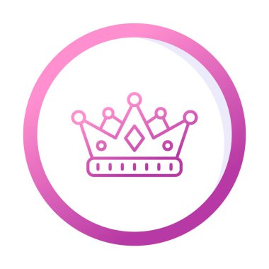 Crown düz simgesi, vektör illüstrasyonu 