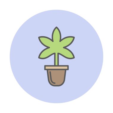 Basit Marihuana simgesi, vektör illüstrasyonu