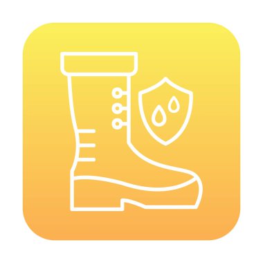 Basit su geçirmez ayakkabı simgesi, vektör illüstrasyonu