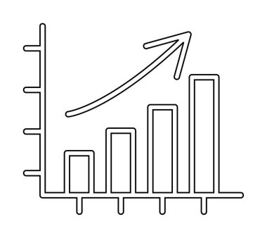 büyüyen grafik, bar grafiği vektör çizimi