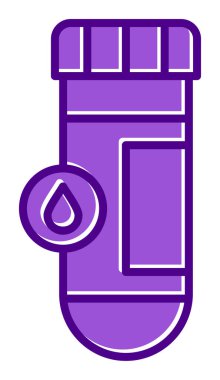 Kan testi tüpü ana hat vektör simgesi. Laboratuvar test sembolü, logo illüstrasyonu.