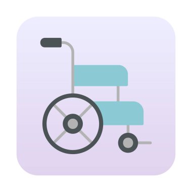 Tekerlekli sandalye simgesi, vektör illüstrasyonu