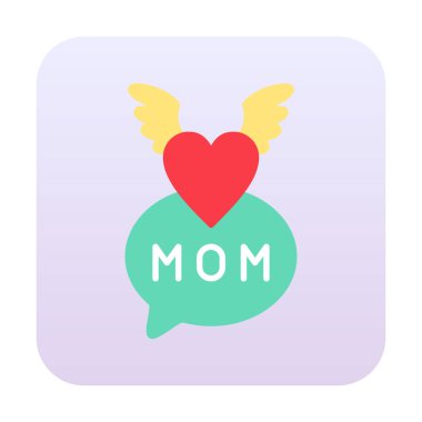 Anneler Günü simgesi, tebrik kartı şablonu, vektör illüstrasyonu