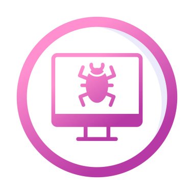 Basit Bilgisayar Virüsü simgesi, vektör illüstrasyonu