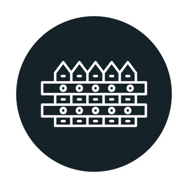 çit web simgesi, vektör çizim 