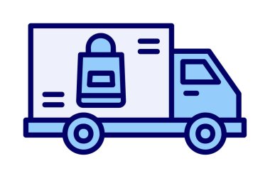 Teslimat kamyonu vektör simgesi modern basit illüstrasyon                        