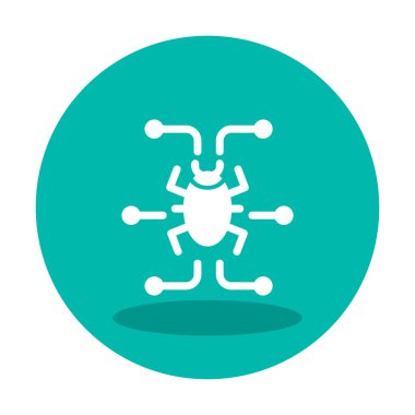 Basit dijital virüs simgesi, vektör illüstrasyonu