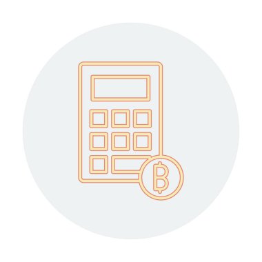 Şifreleme para birimi hesap makinesi web simgesi basit illüstrasyon