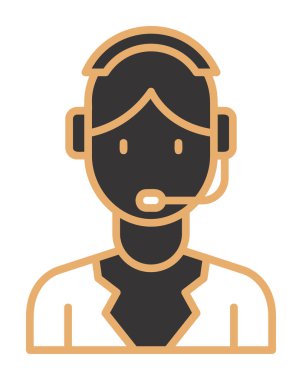 Kulaklık takan kişinin vektör çizimi, Müşteri Hizmetleri Ajansı kavramı