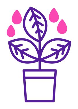 çömlek simgesine bitki, vektör illüstrasyonu 