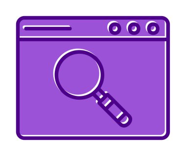 Basit Tarayıcı Arama simgesi, vektör illüstrasyonu