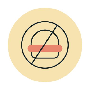 Fast food simgesi yok, vektör illüstrasyonu