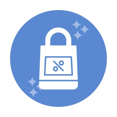 Alışveriş poşeti simgesi, vektör illüstrasyonu basit tasarım