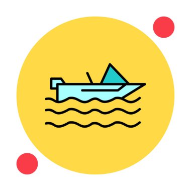 Basit Motorboat simgesi, vektör illüstrasyonu