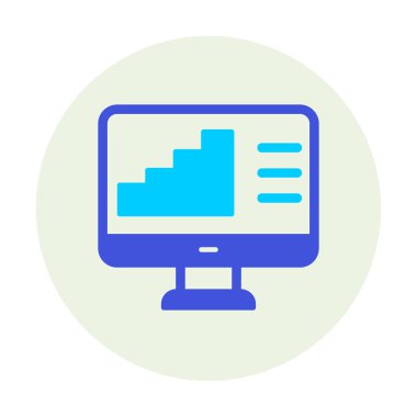 Basit Bilgisayar İzleme Veri Analizi simgesi, vektör illüstrasyonu