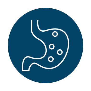 İnsan mide ikonu. Beyaz arkaplanda izole edilmiş web tasarımı için İnsan mide vektörü simgesi