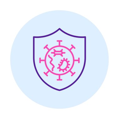 Mikroplar Korunan Kalkan ikon vektör çizimi