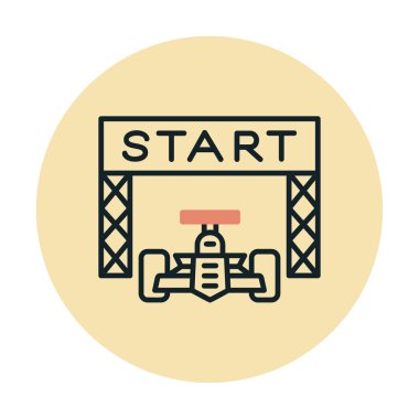 simgeyi başlat. Web için Irk vektör simgesinin başlatılmasının basit bir gösterimi.                                