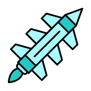 Füze roket ağ ikonu vektör çizimi