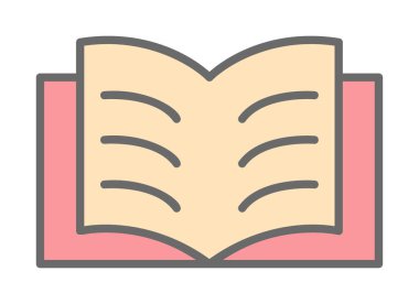 açık kitap simgesi, vektör illüstrasyonu basit tasarım