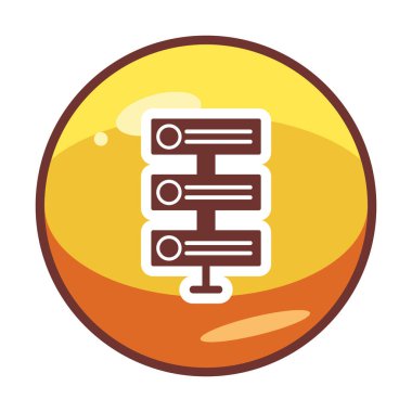 Ağ sunucu simgesinin vektör illüstrasyonu. Veritabanı basit simgesi 