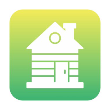 ahşap ev simgesi, vektör illüstrasyonu