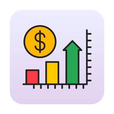 Artan ikon vektör illüstrasyonunun fiyatı