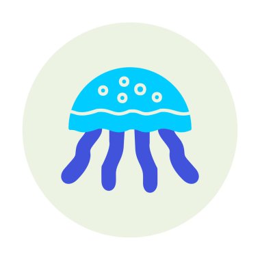 Denizanası. Web simgesi basit illüstrasyon                       