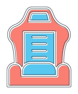 araba koltuğu simgesi, vektör illüstrasyonu 