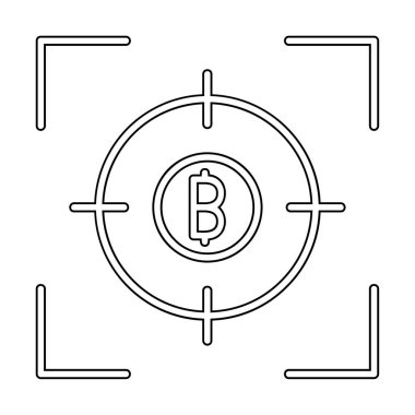 Bitcoin ve hedef. Web simgesi illüstrasyonu