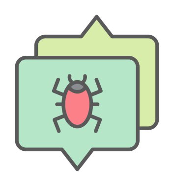 Konuşma balonu vektör resimlemesindeki hata simgesi 