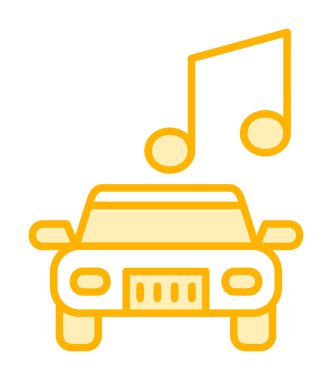 araba müzik simgesi vektör illüstrasyonu 
