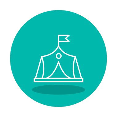 Askeri çadır simgesi, vektör illüstrasyonu