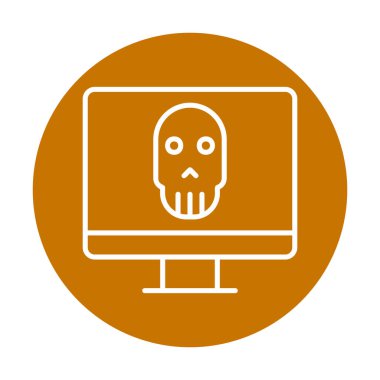 Ölü Bilgisayar Ekran simgesi, vektör illüstrasyonu 