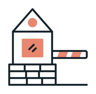 Askeri Bariyer simgesinin vektör çizimi 