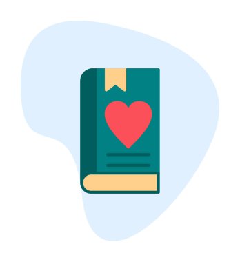 Yer imi simgesi olan aşk kitabı, basit vektör illüstrasyonu 