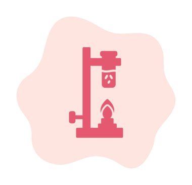 Bunsen brülörü doğrusal simgesi. Laboratuvar aleti. Web tasarımı için simge