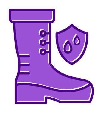 Basit su geçirmez ayakkabı simgesi, vektör illüstrasyonu