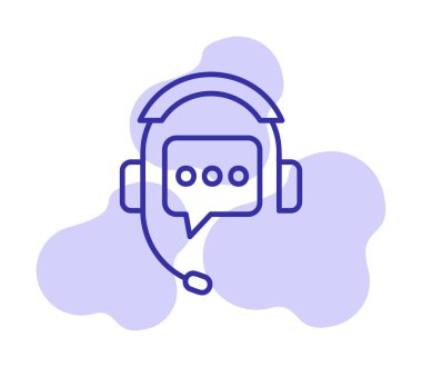 Basit Destek Hizmetleri simgesi, vektör illüstrasyonu