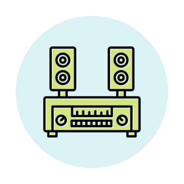renk çizgisi ses hoparlörleri vektör çizimi 