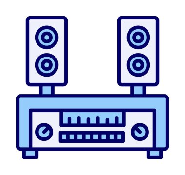 renk çizgisi ses hoparlörleri vektör çizimi 