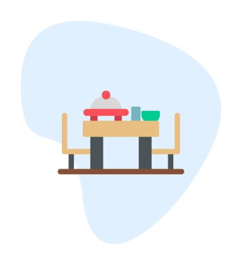 Basit ziyafet simgesi, vektör illüstrasyonu